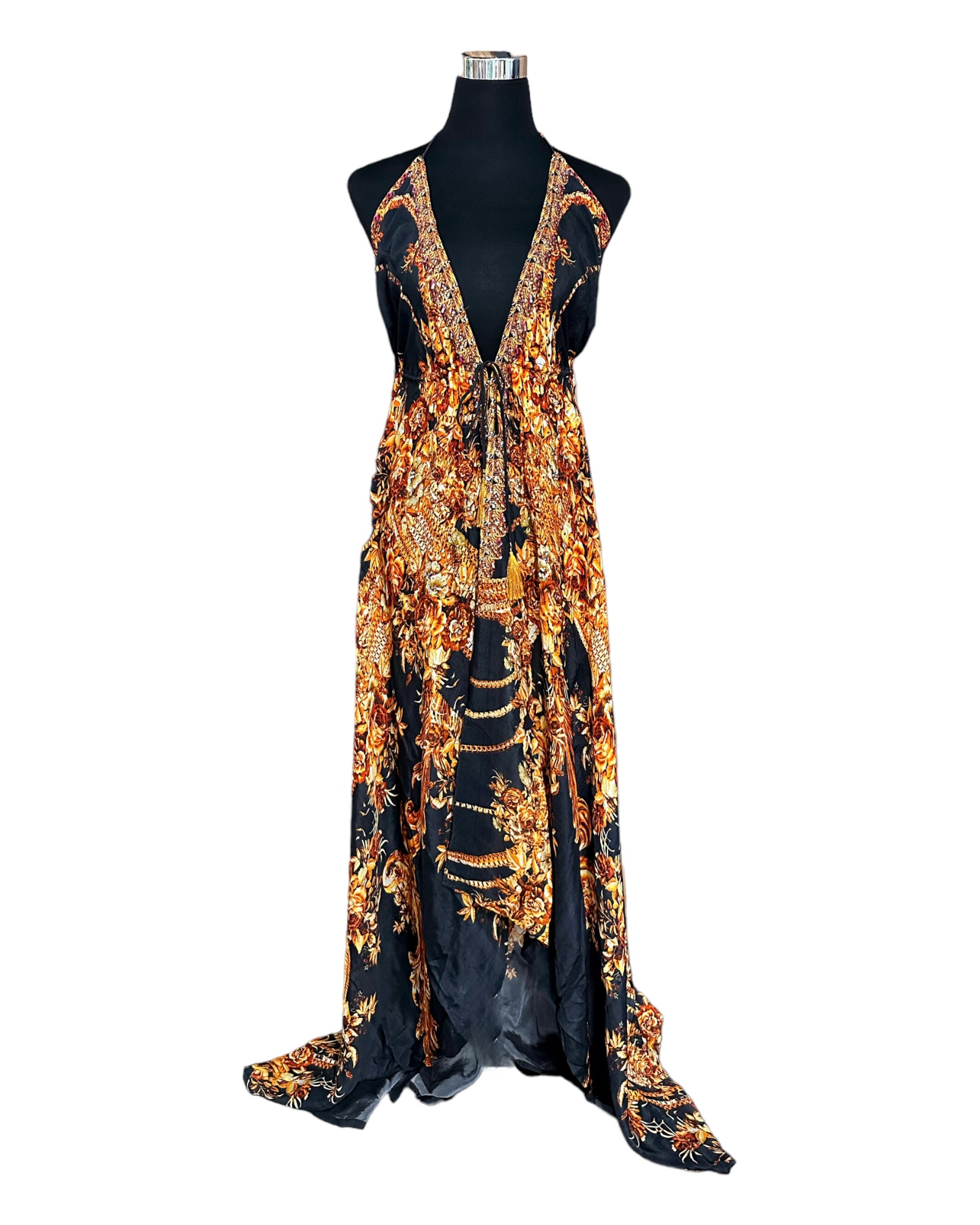 BAROQUE HALTER DRESS