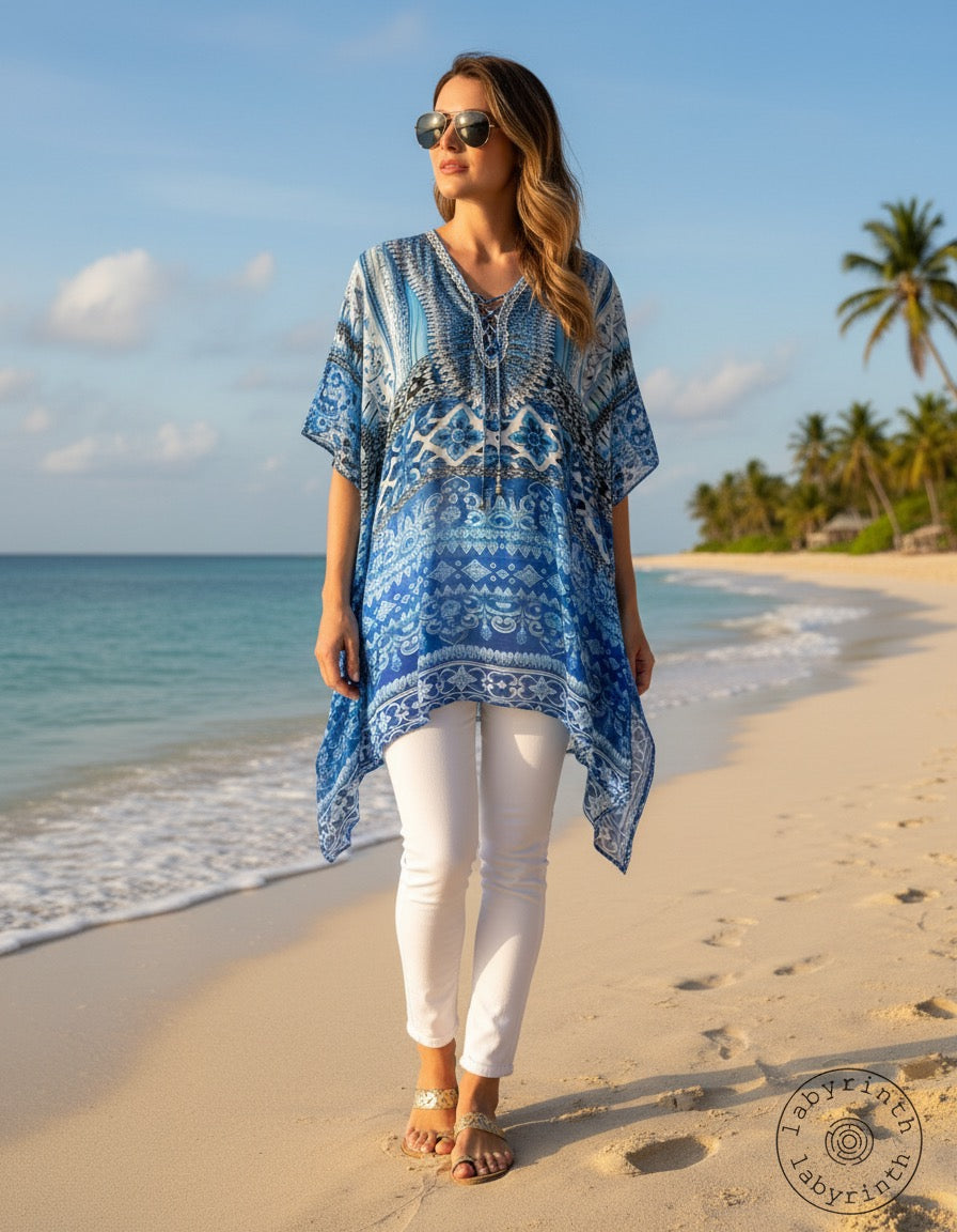 AZURE MINI KAFTAN